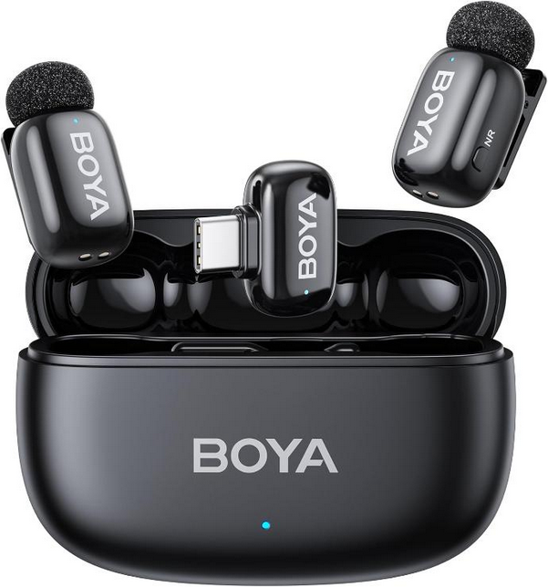 BOYA Mini 2 Wireless Microphone Type-C AI Noise Cancellation, Tiny 5g Mic for Vlogging & Streaming
