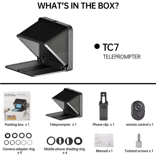 LENSGO TC7 Portable Professional Teleprompter for Camera & Smartphones