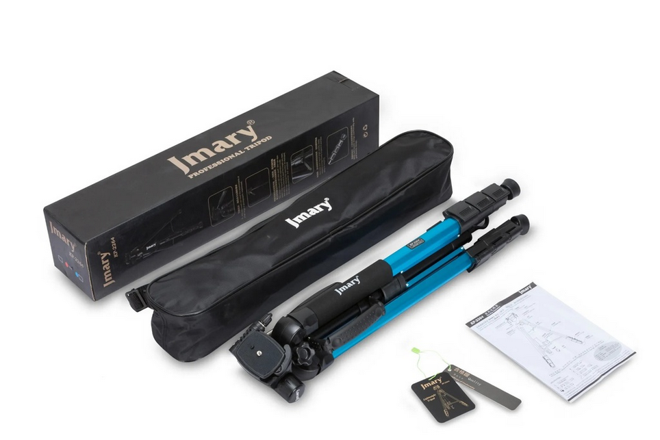 Jmary KP-2264 Professional Aluminium Tripod Monopod for All DSLR Cameras (Blue)