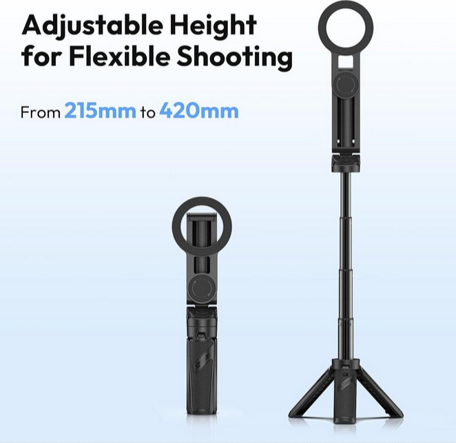 Ulanzi JJ03 Magnetic Phone Tripod 3-in-1 Selfie Stick Handle Grip Remote Control