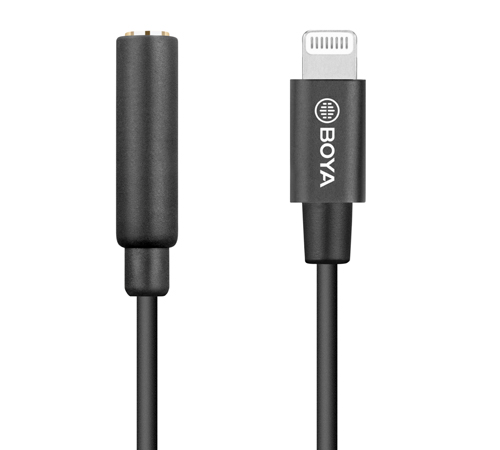 BOYA BY-K3 3.5mm TRRS (Female) to Lightning (Male) Audio Adapter