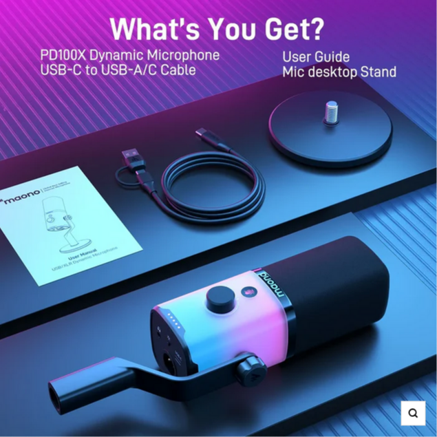MAONO PD100X RGB USB/XLR Dynamic Microphone For Game Streamers
