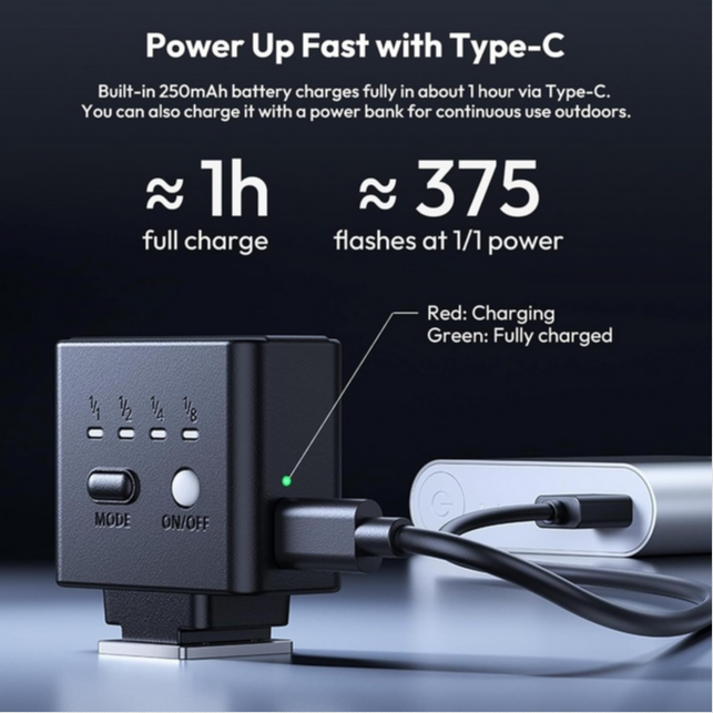 ULANZI SL02 Camera Mini Flash Speedlite With Video Light For Canon Fuji Sony