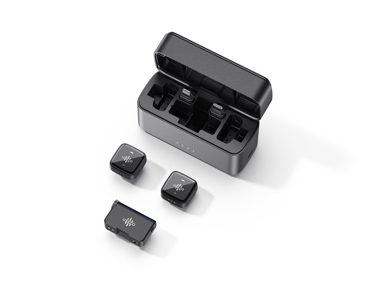 LUUCCO AirMic Combo Wireless Lavalier Microphone – Dual Mic 2.4GHz, USB-C & Lightning, Noise Reduction