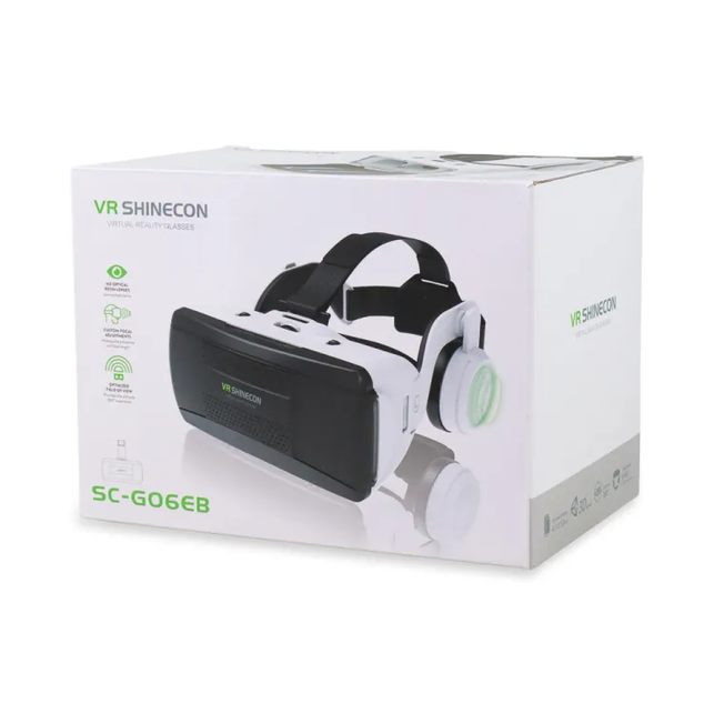 VR SHINECON SC-G06EB Virtual Reality VR Headset 3D Glasses with Earphone
