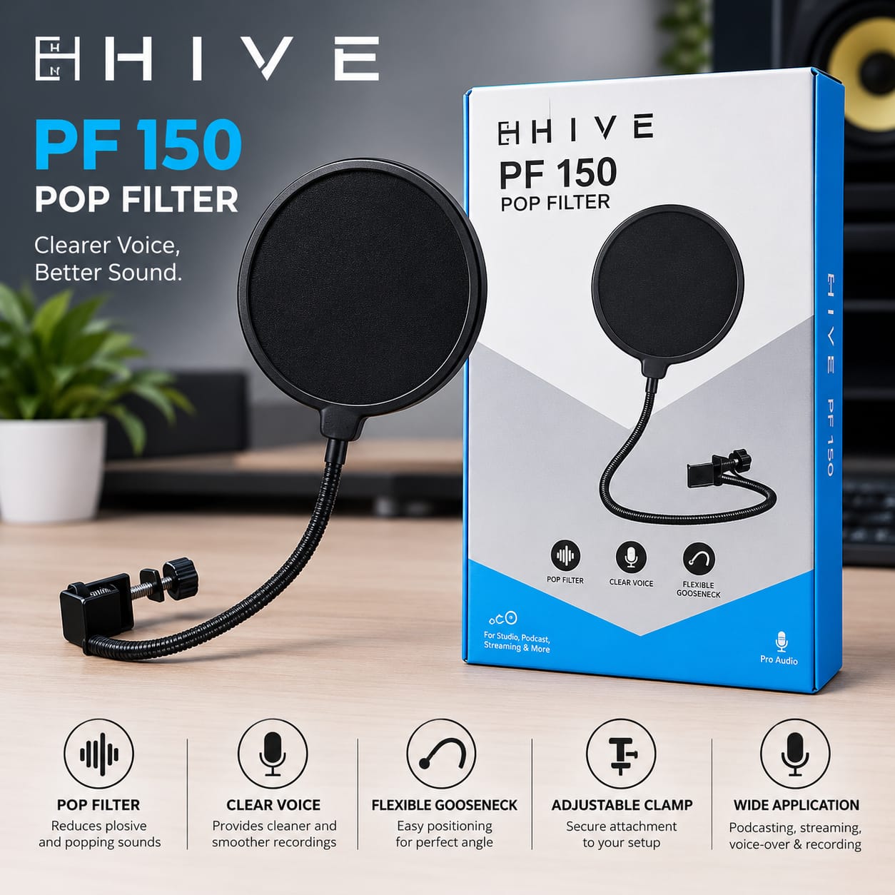 HIVE PF150 Pop Filter for Microphone