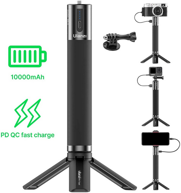 Ulanzi BG-3 10000mAh Battery Power Charger Hand Grip for Smartphone DSLR GoPro 9/8/7/6/5