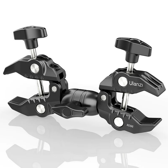 Ulanzi R096 Double Metal Super Clamp Articulating Magic Arm Crab Clip 360° Dual-Head Super Clamp