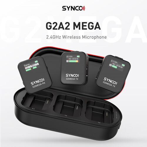 Synco WAir-G2-A2 MEGA Ultracompact 2-Person Wireless Microphone System for Cameras and Smartphones (2.4 GHz)