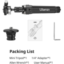 Ulanzi MA09 Bluetooth Remote Control Selfie Stick For GoPro Or Smartphone M013GBB1