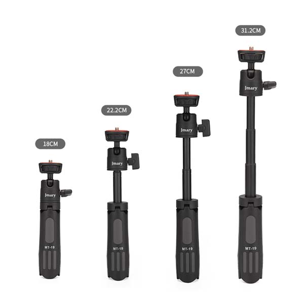 Jmary MT-19 Mini Selfie Stick with Tripod Stand (Coming with Universal Mobile Phone Holder) Compatible with Phones, Microphone, Action Camera &amp; DSLR