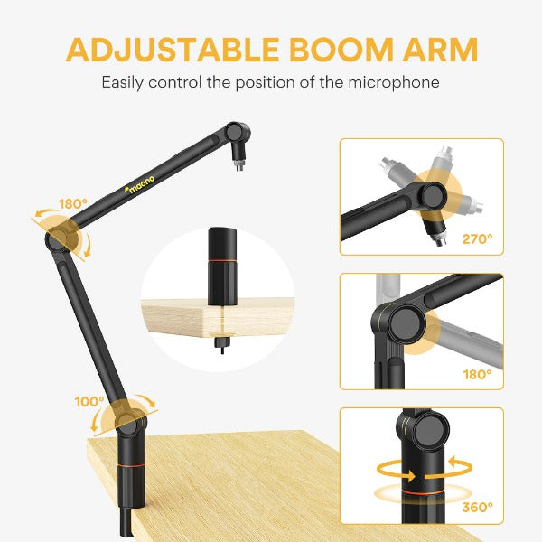 MAONO BA90 Microphone Suspension Boom Scissor Arm Stand