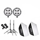Godox TL-4 4in1 bulb head multi-holder tricolor+light stand+softbox 60*60cm camera photography lighting 2pcs set