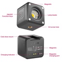 ULANZI L2 RGB COB Video Light Mini Cube Lights, LED Camera Light 360° Full Color Portable Photography Video Lighting, 800mAh Rechargeable &amp; Magnetic Designs and 11 Dynamic Light Effects