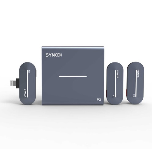 Synco P2L Miniature 2-Person Digital Wireless Microphone System with Lightning Connector for iPhones