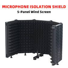 XTUGA Microphone Isolation Shield Foldable &amp; High Density Sound Absorbing Cover Foam Panel with Non-slip Feet