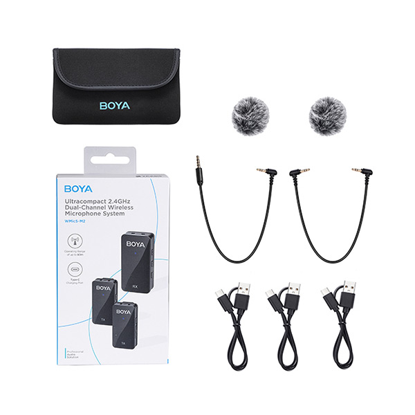 Boya BY-WMic5-M2 Ultracompact 2.4GHz Dual-Channel Wireless Microphone System