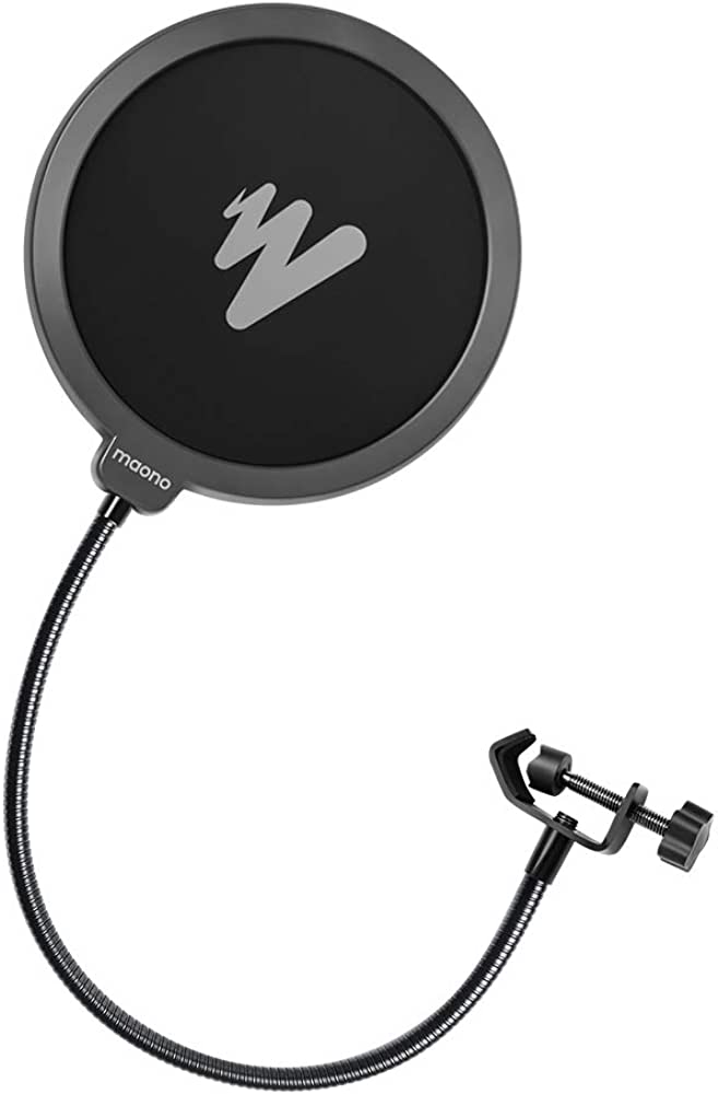 Maono AU-B00 Pop Filter for Studio Condenser Microphone with Wind Screen and Metal Gooseneck Holder