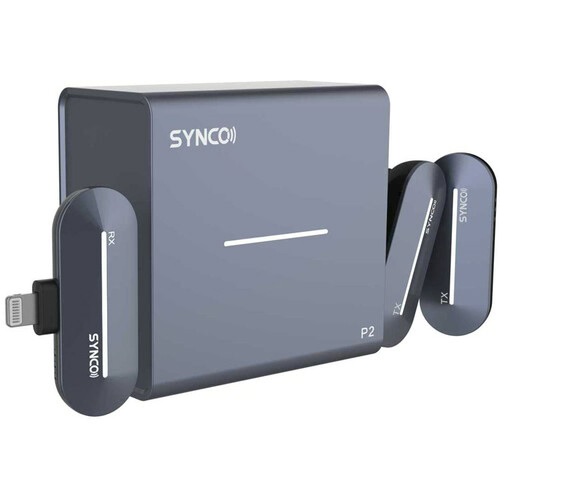 Synco P2L Miniature 2-Person Digital Wireless Microphone System with Lightning Connector for iPhones