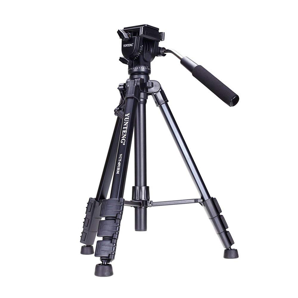 YUNTENG VCT-691 Professional Portable Aluminum Video Tripod 4-Section Camera Tripod