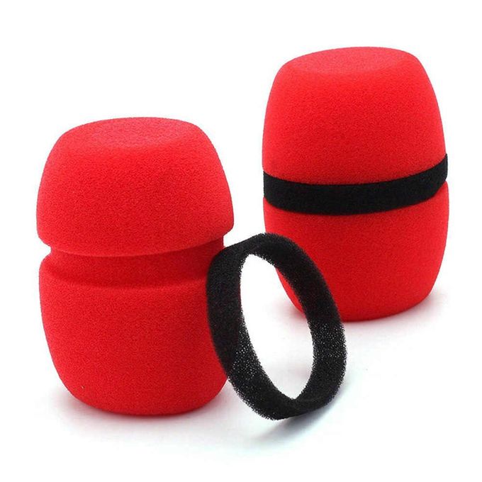 Handheld Mic windscreen foam cover for microphone (Red)