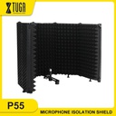XTUGA Microphone Isolation Shield Foldable &amp; High Density Sound Absorbing Cover Foam Panel with Non-slip Feet