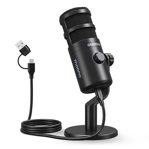 [PD100U] MAONO PD100U USB Dynamic Microphone, Podcast Recording Microphone with Gain Knob, Plug &amp; Play