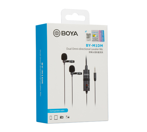 [BY-M1DM] Boya BY-M1DM Dual Omni-directional Lavalier Mic
