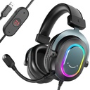 FIFINE H6 USB Headset with 24-bit, 7.1 Surround Sound, EQ modes, RGB, Volume & Mute Control, Detachable Mic